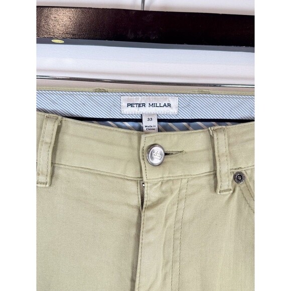 Peter Millar Mens Pants Khaki Chino Straight Crown Performance Stretch Golf 33x2 - Picture 3 of 10